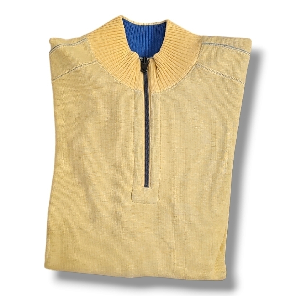 Orvis Yellow 1/4 Zip Pullover Sweater - Size XL